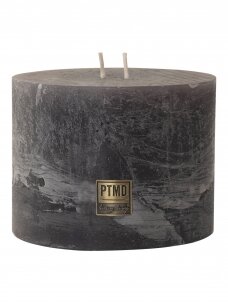 "Granit grey" PTMD cilindrinė rustic žvakė | 12 cm