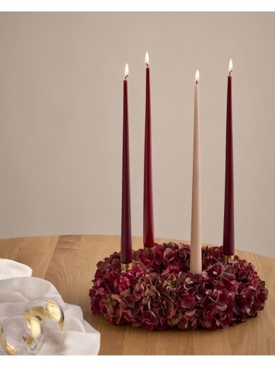 "Deep wine" Ester & Erik kūginės žvakės 4 vnt. | 42 cm 3