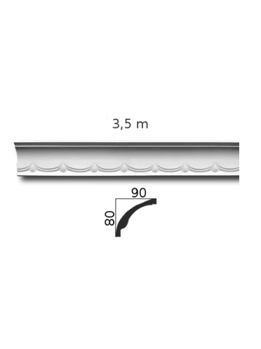 Lubinis karnizas 90/80FC10