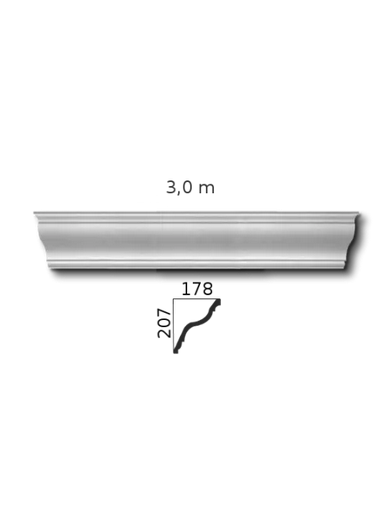 Lubinis karnizas 178/207FC40
