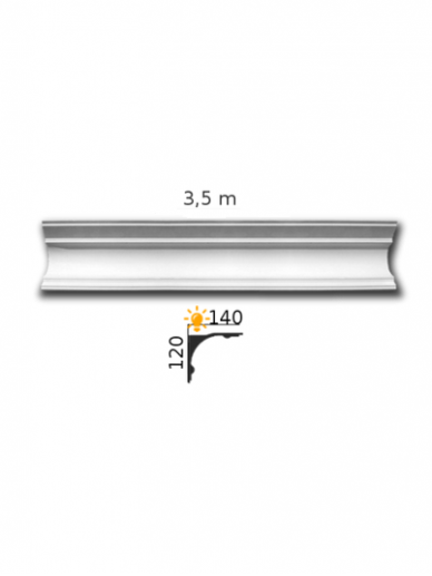 Lubinis karnizas apšvietimui 140/120FP16L