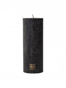 "Black charcoal" PTMD cilindrinė rustic žvakė | 18 cm