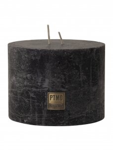 "Black charcoal" PTMD cilindrinė rustic žvakė | 12 cm