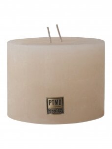 "Creamy white" PTMD cilindrinė rustic žvakė | 12 cm