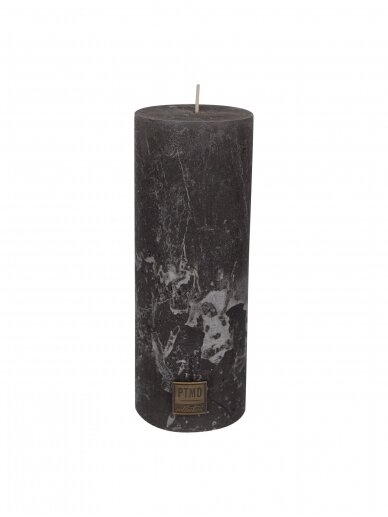 "Granit grey" PTMD cilindrinė rustic žvakė | 18 cm