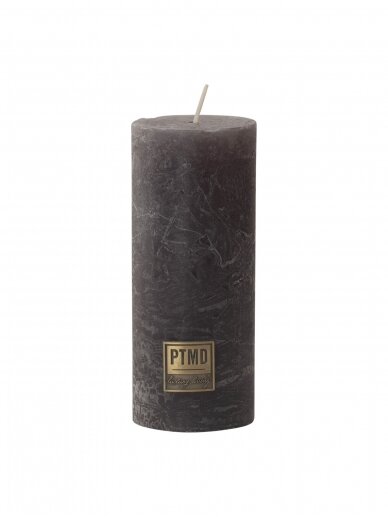 "Granit grey" PTMD cilindrinė rustic žvakė | 12 cm
